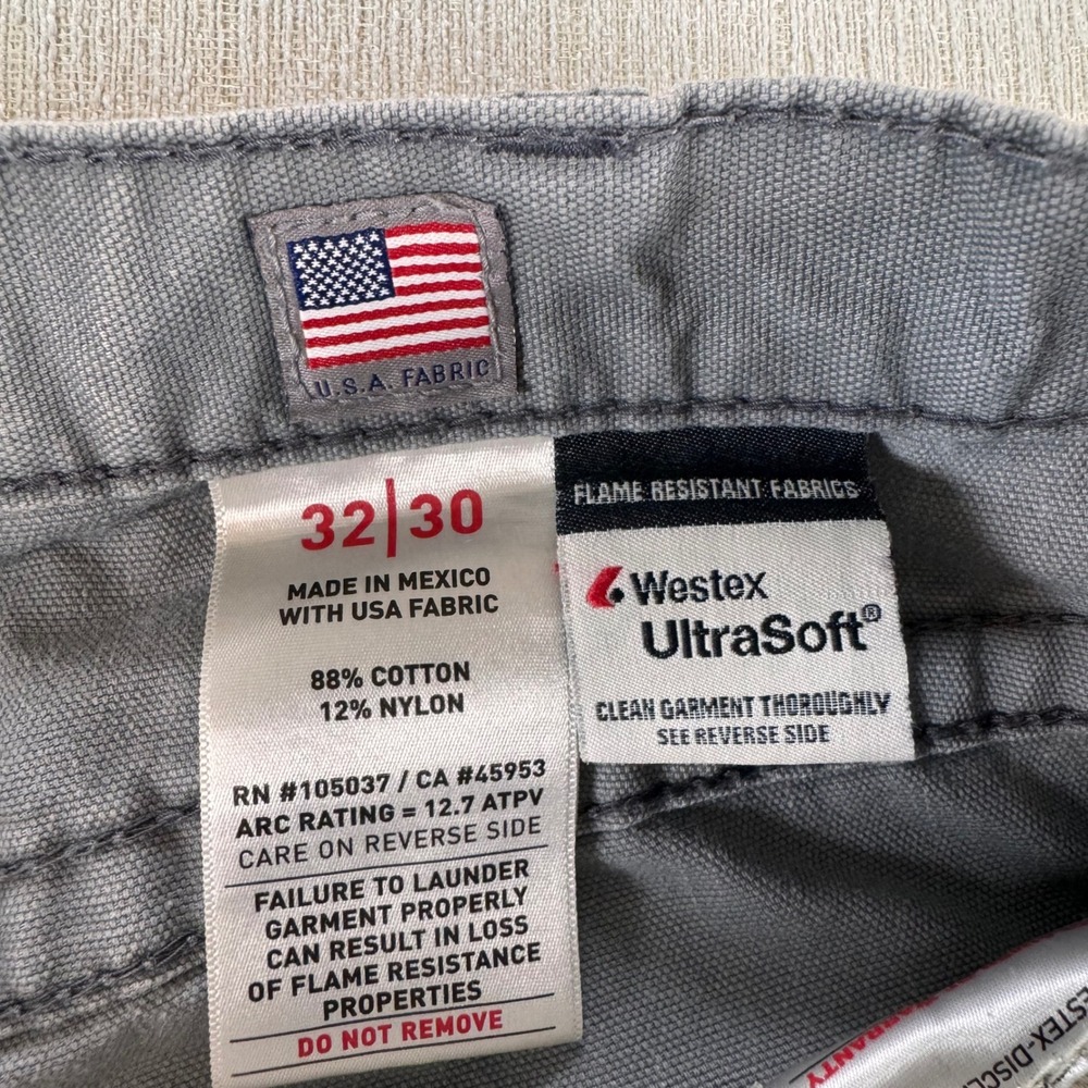 Ariat FR M4 Relaxed Boot Cut Work Pants Mens 32x30 Gray Westex UltraSoft Canvas - Picture 5 of 13
